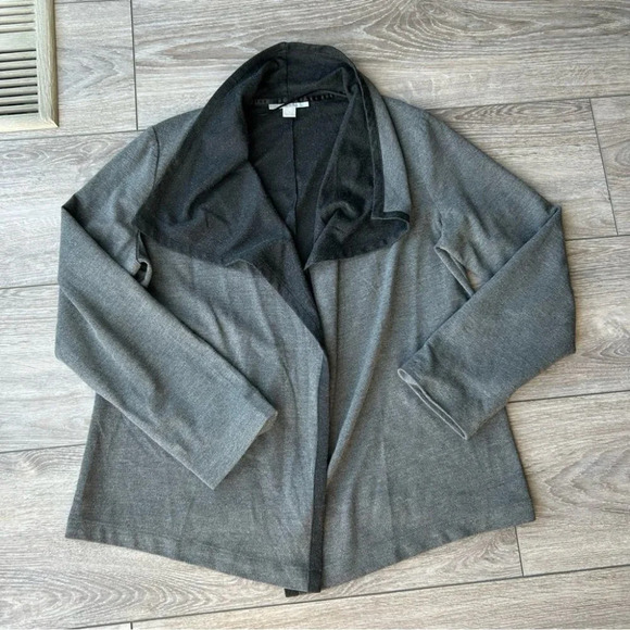 Tavora Grey  Waterfall Open Front Cardigan Made in Canada - Picture 4 of 15